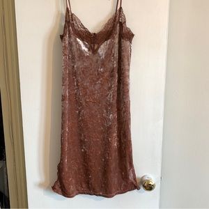 Crushed Pink Velvet Dress